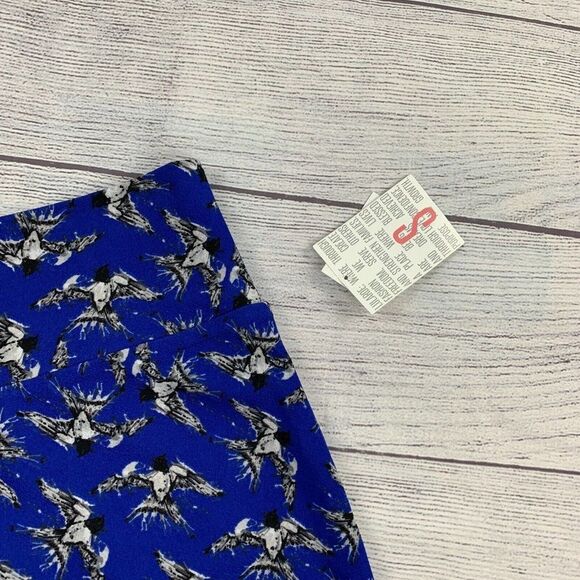 LuLaRoe Pencil Skirt sz S Stretch Cassie Style Blue New NWT Bird Pattern - Picture 3 of 6